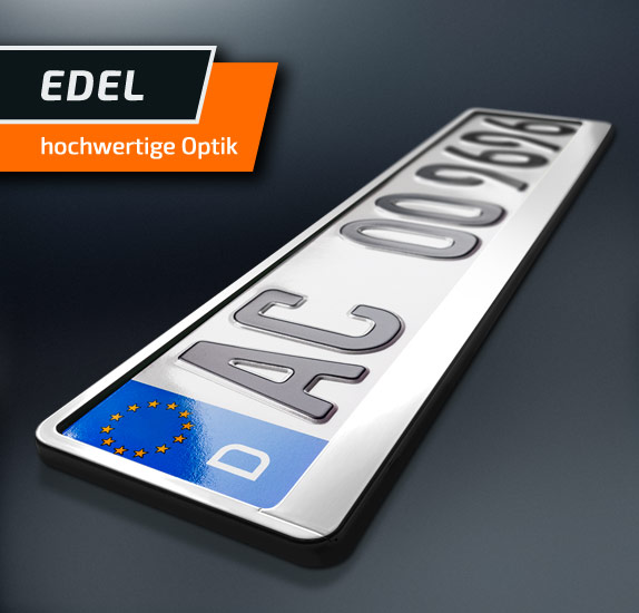 Kennzeichenhalter gebürstet weiss