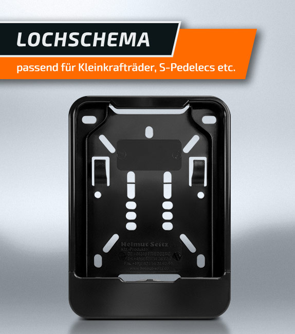 Kennzeichenhalter schwarz 135 x 110 Mofa Roller E-Bike