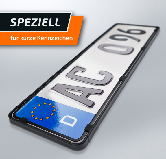 Kennzeichenhalter schwarz für kurze Kfz Kennzeichen