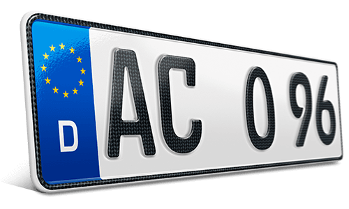 Autokennzeichen in Carbon Optik