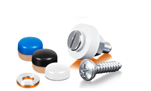 Kennzeichenschrauben mit farbigen Kappen