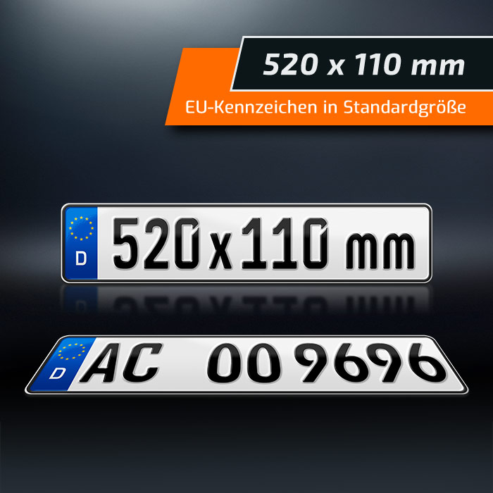 520 x 110 mm Hochglanz ROT schildEVO 2 Kennzeichenhalter Metallic Chrom-Look