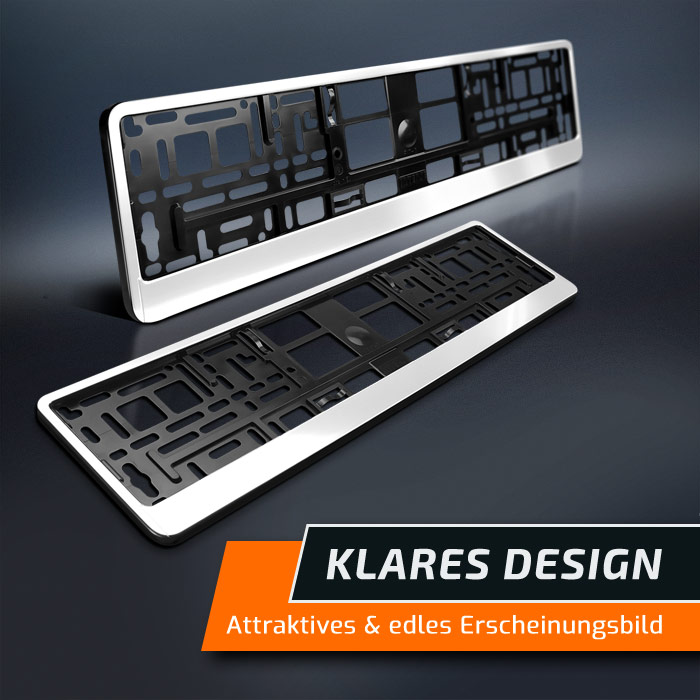 Kennzeichenhalter gebürstet weiss