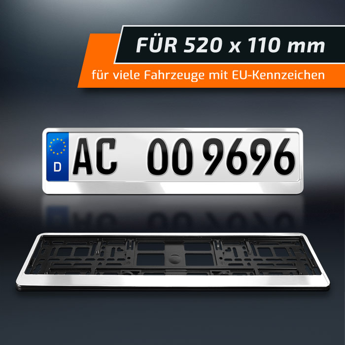 Kennzeichenhalterung gebürstet weiss