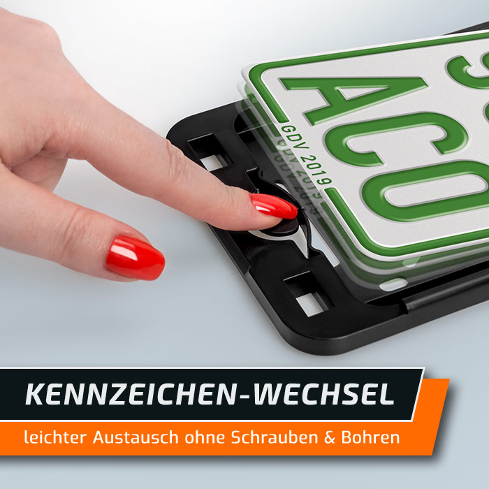 Nummernschildhalter Wechselkennzeichen schwarz 135 x 110 Mofa