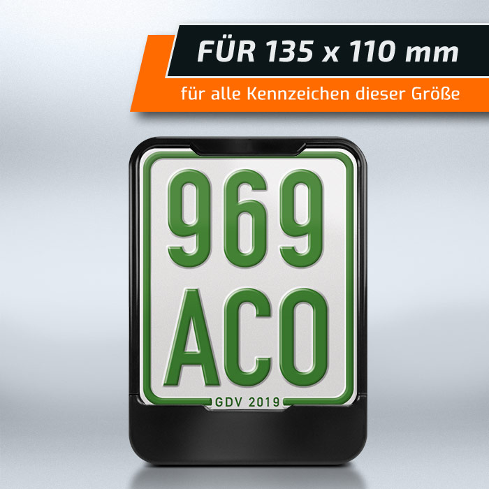 Nummernschildhalter Wechselkennzeichen schwarz 135 x 110 Mofa