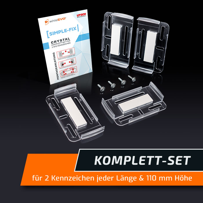 Simple Fix rahmenlose Kennzeichenhalter klar transparent durchsichtig