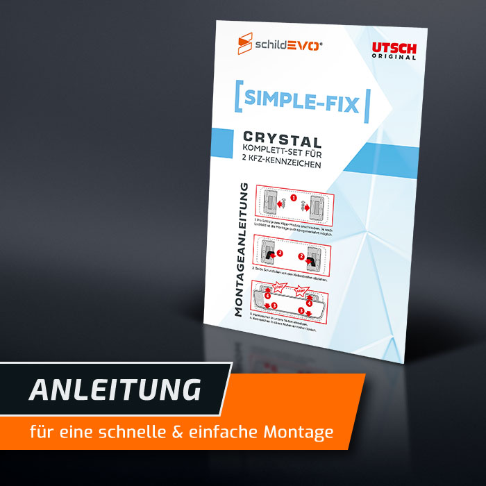 Simple Fix Nummenrschildhalter klar transparent durchsichtig&nbsp;für kurze Kennzeichen