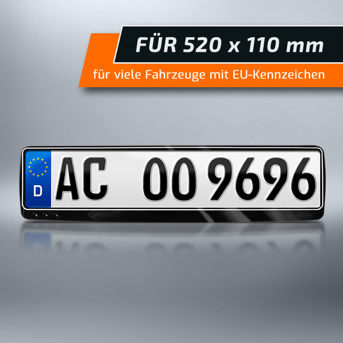Kennzeichenhalterung schwarz für 520 x 110&nbsp;