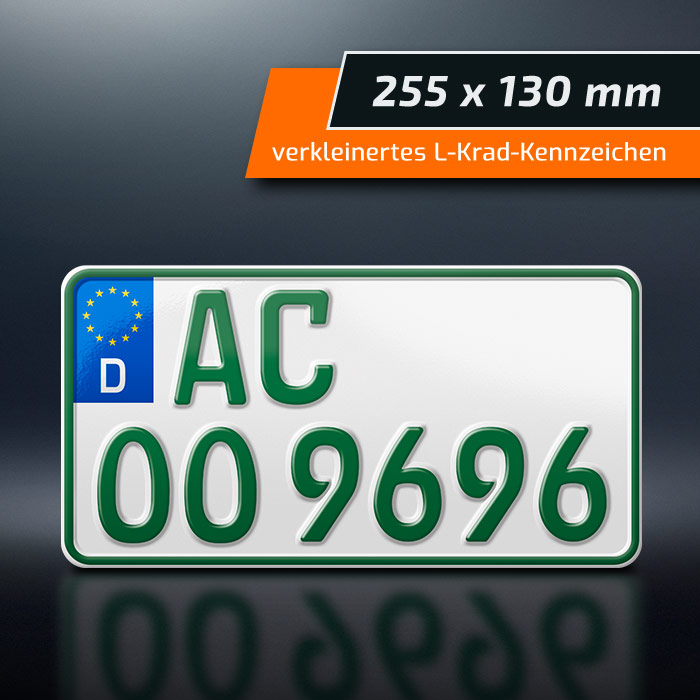 1 Kennzeichen in GRÜN | 255 x 130 mm | Traktor | Anhänger