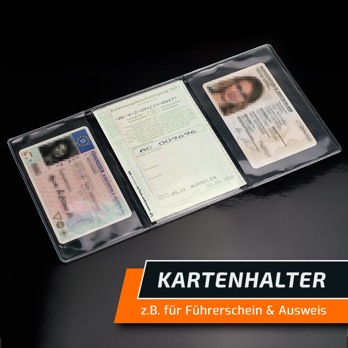 Günstige Fahrzeugschein Hülle ✓ 3-teilig mit Seitenklappe  Schutzhülle /  Mappe für Fahrzeugschein, Führerschein und KFZ Schein