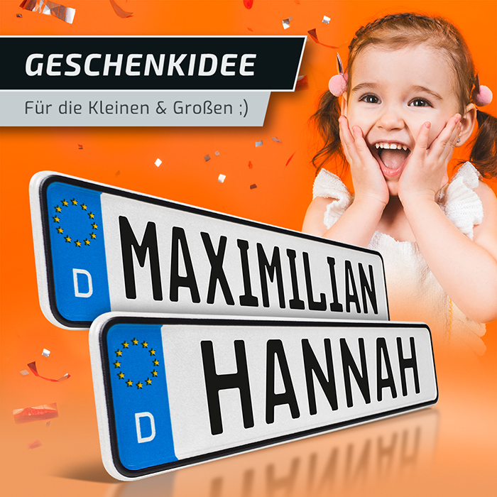 Autokennzeichen mit Wunschtext