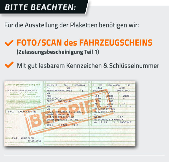 Fahrzeugschein für Umweltplakette